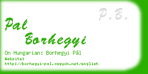 pal borhegyi business card